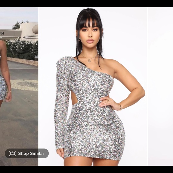 Silver Mini Dress - Picture 2 of 2